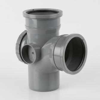 110mm Push Fit 92.5DEG Double Socket Access Branch - Plastic Drainage-0