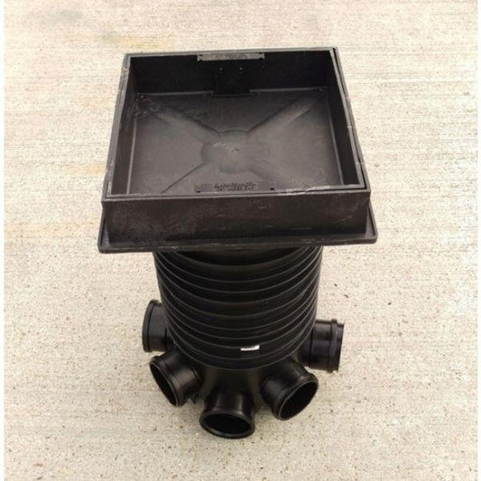 320mm x 575mm Chamber Set 3 or 5-Inlet C/W Sq Recessed Pavior Tray - Plastic Drainage-0