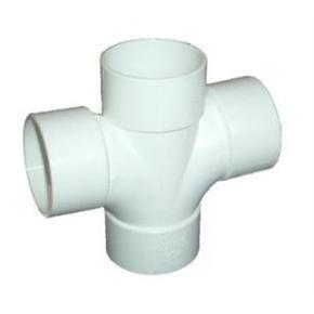 50mm MUPVC 921/2DEG Solvent Weld Cross Tee - Plastic Drainage-0
