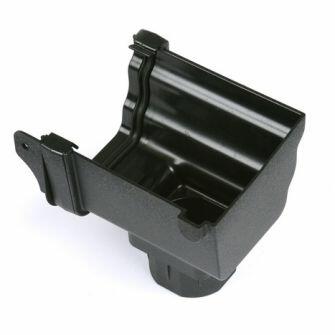 Ogee Guttering 106mm Cast Iron Style RH Stop End Outlet Prostyle-0
