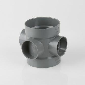 110mm Push Fit Double Solvent Weld Short Boss Pipe-0