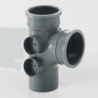110mm Push Fit 92.5DEG Double Socket Branch With 4 Bosses-0
