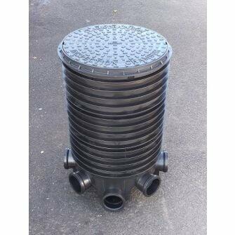 450mm x 865mm Inspection Chamber Set 5-Inlet c/w B125 Ductile Iron Cover-0