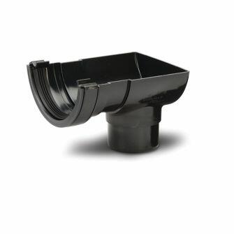 Stop End Outlet For Miniflow Half Round Gutter 75mm-0