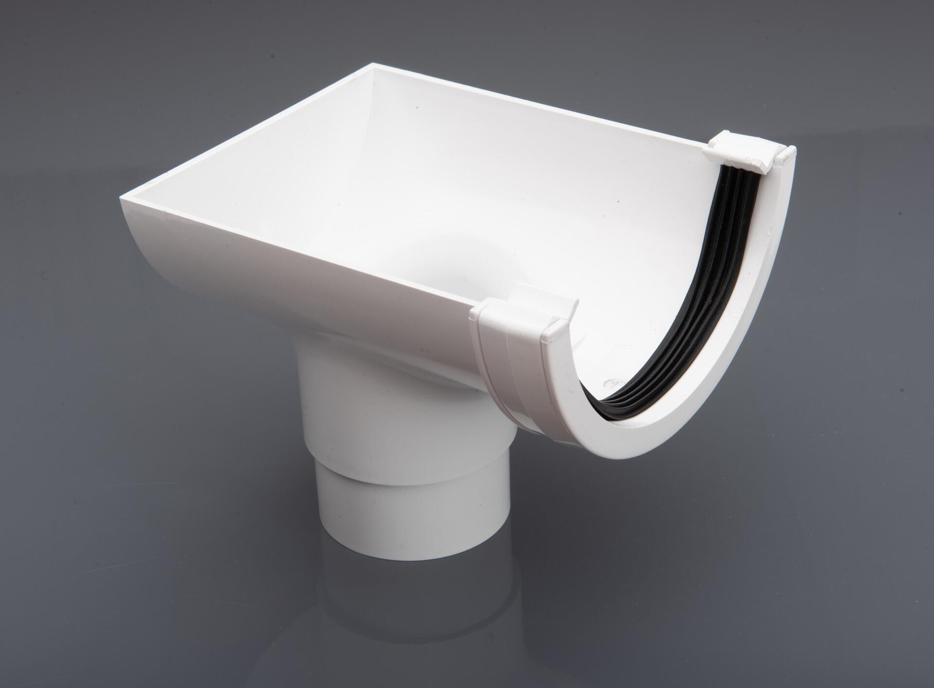 Round Guttering Stopend Outlet for 112mm 112mm Gutter - Plastic Drainage-0