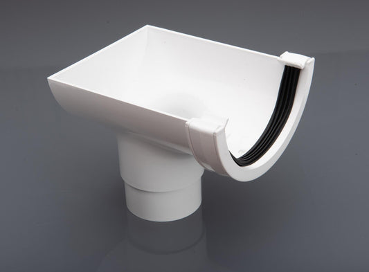 Round Guttering Stopend Outlet for 112mm 112mm Gutter - Plastic Drainage-0