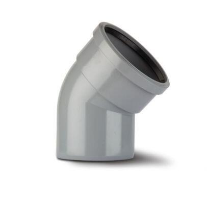 Single Socket 135DEG  Bend for 82mm Ring Seal Soil Pipe - Plastic Drainage-0