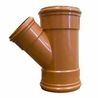 160mm Unequal Y Junction 45DEG Triple Socket 160mm x 160mm x 110mm-0