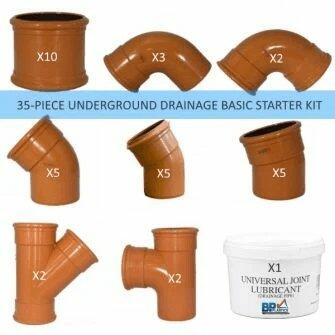 110mm Underground Drainage Pipe 35 Piece Basic Starter Kit