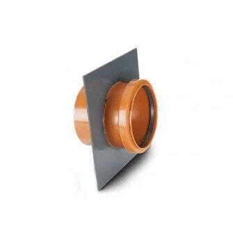 110mm Puddle Flange Ring Seal Socket/Solvent Socket 200 x 200mm Grey PVC Flange