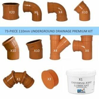 110mm Underground Drainage Pipe 73 Piece Premium Starter Kit