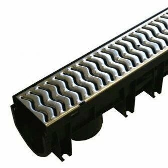 Flexseal Storm Drain Plus Channel 1M Galvanised Grating