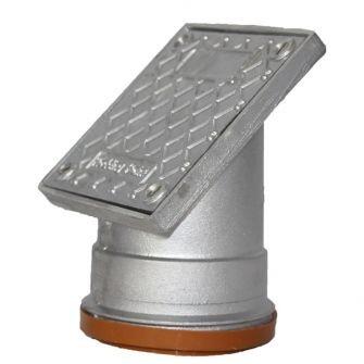 Aluminium Rodding Eye Sealed Square Top 45 Degree Socket Tail For 110mm Underground Drainage Pipe