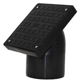 Plastic Rodding Eye Black Sealed Square Top 45 Degree Spigot Tail For 110mm Underground Drainage Pipe